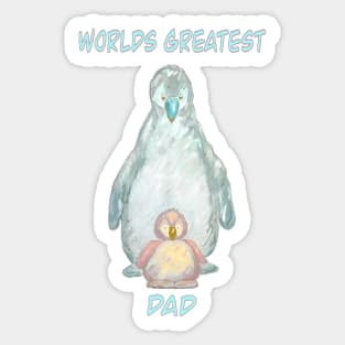 World’s Greatest Dad-cute baby penguin and  daddy penguin. Sticker